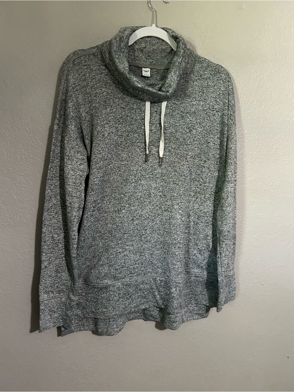 Old Navy Gray Cowl Neck Pullover Sweater with Drawstring